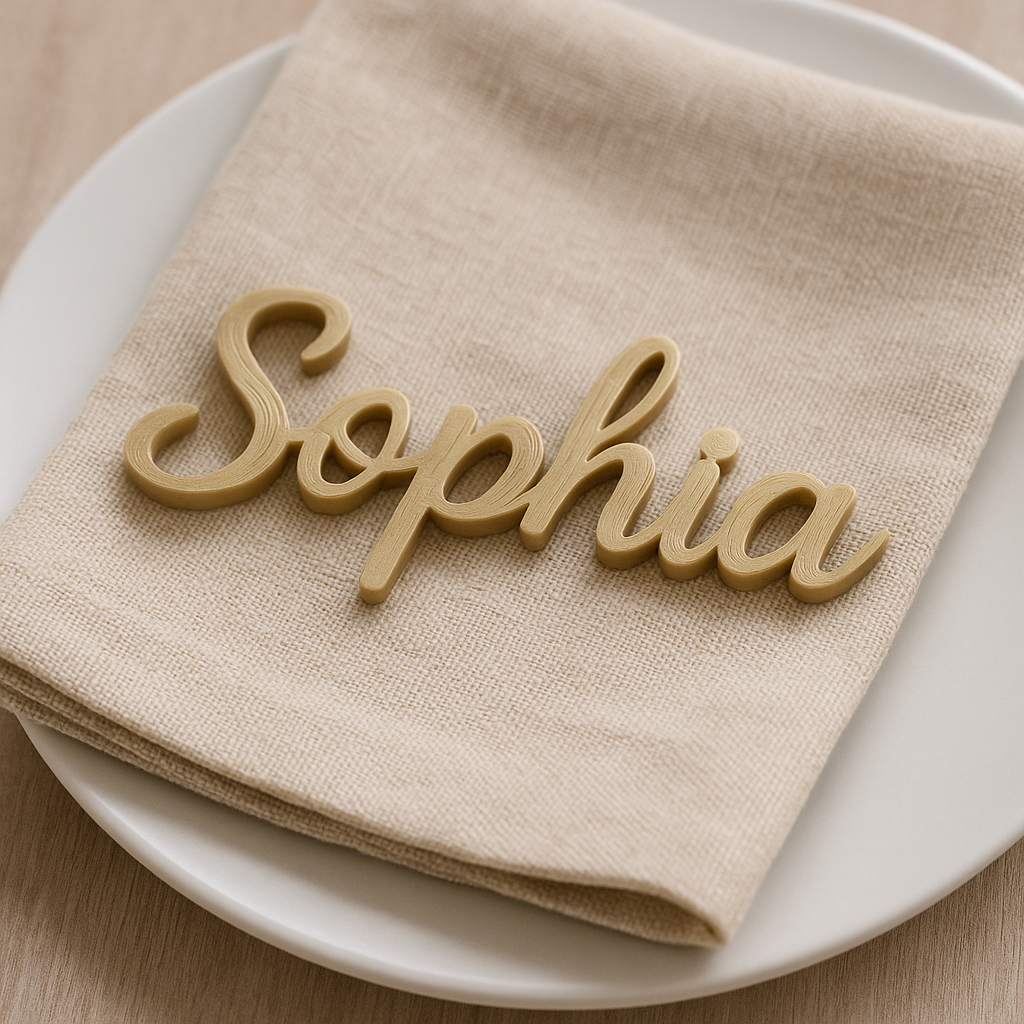 3D-Namensschilder als Platzkarten – personalisiert für Hochzeiten, Geburtstage & Events