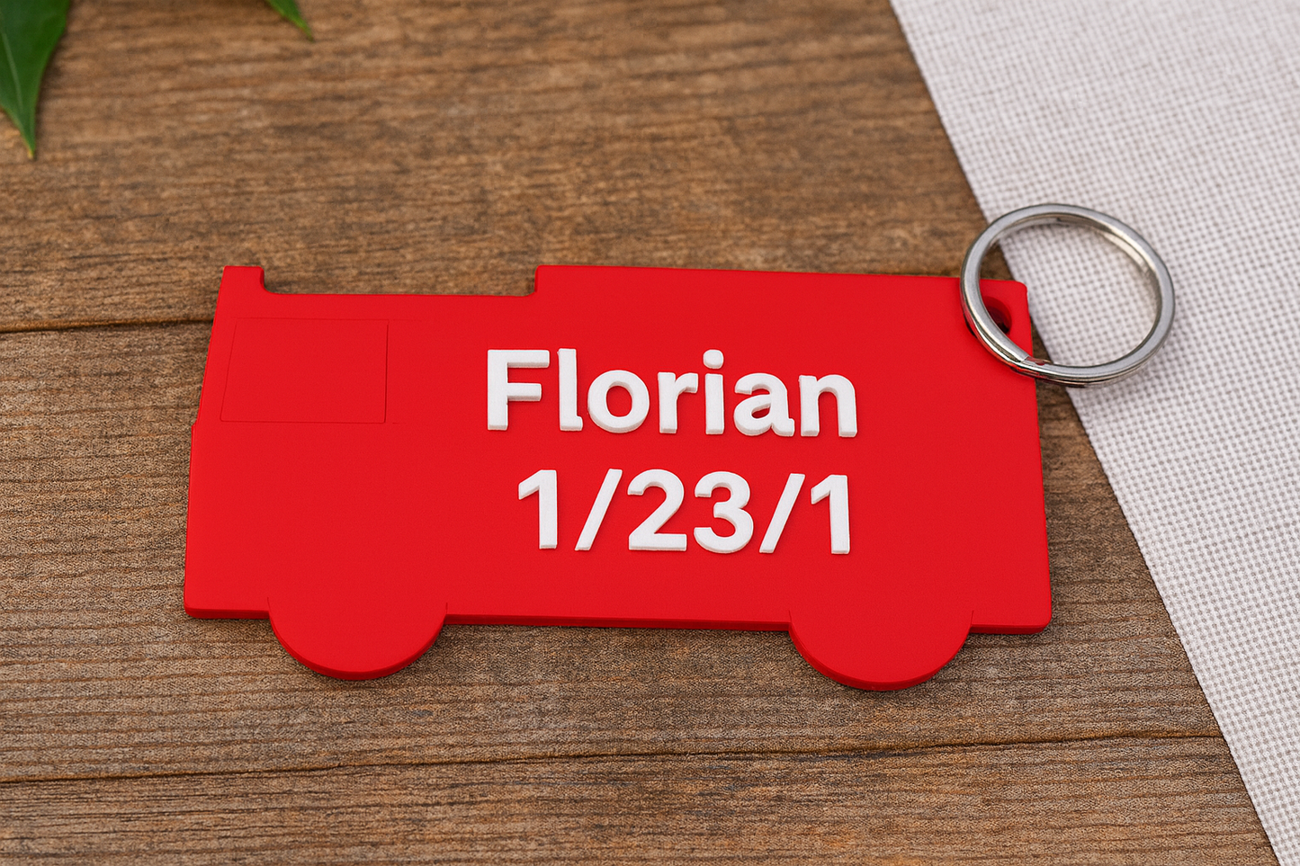 Feuerwehr Schlüsselanhänger mit Funkrufname – 3D-gedruckt & personalisierbar 🚒